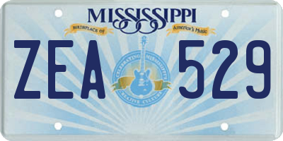MS license plate ZEA529