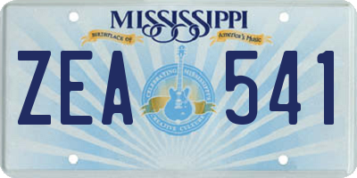 MS license plate ZEA541