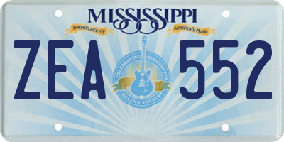 MS license plate ZEA552