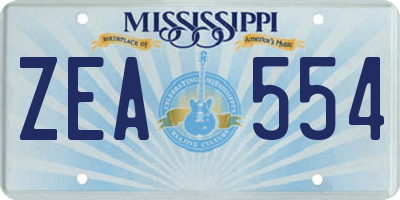 MS license plate ZEA554