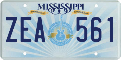 MS license plate ZEA561