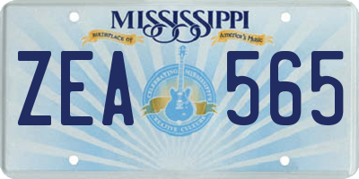 MS license plate ZEA565