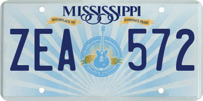 MS license plate ZEA572