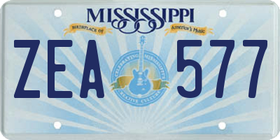 MS license plate ZEA577