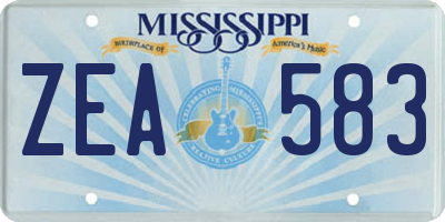 MS license plate ZEA583