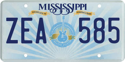 MS license plate ZEA585