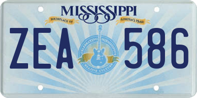 MS license plate ZEA586