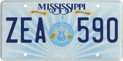 MS license plate ZEA590