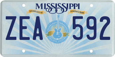 MS license plate ZEA592