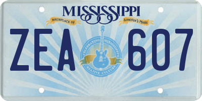 MS license plate ZEA607