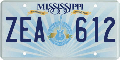 MS license plate ZEA612