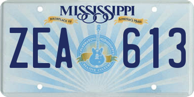 MS license plate ZEA613