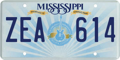 MS license plate ZEA614