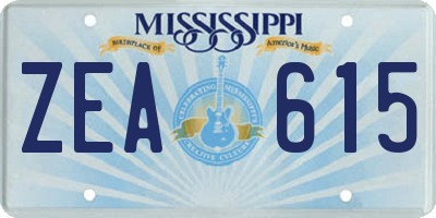 MS license plate ZEA615