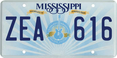 MS license plate ZEA616