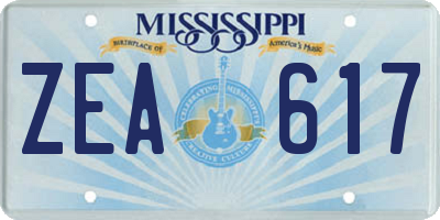 MS license plate ZEA617