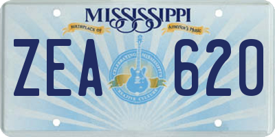 MS license plate ZEA620