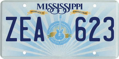 MS license plate ZEA623