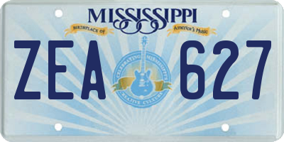 MS license plate ZEA627