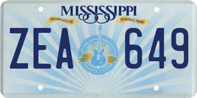 MS license plate ZEA649