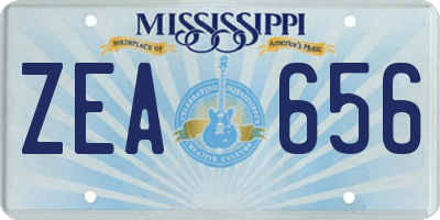 MS license plate ZEA656