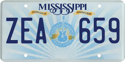 MS license plate ZEA659