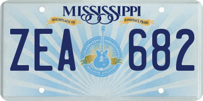 MS license plate ZEA682