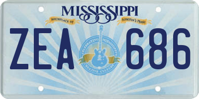 MS license plate ZEA686