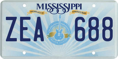 MS license plate ZEA688