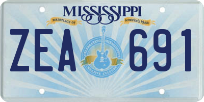 MS license plate ZEA691