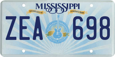 MS license plate ZEA698
