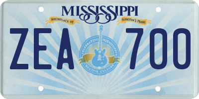 MS license plate ZEA700