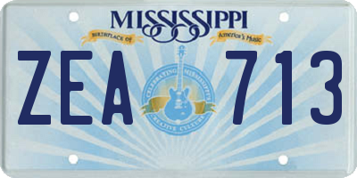 MS license plate ZEA713