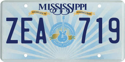 MS license plate ZEA719