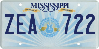 MS license plate ZEA722