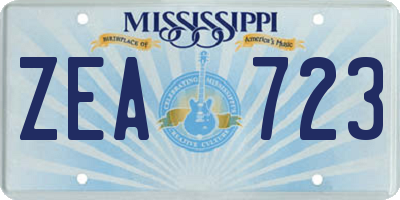 MS license plate ZEA723