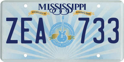 MS license plate ZEA733