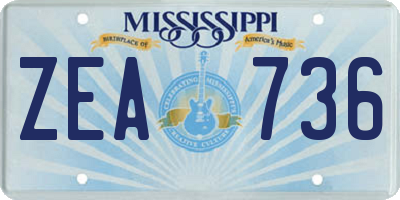 MS license plate ZEA736