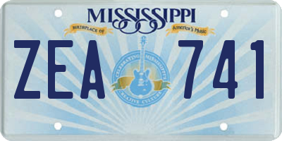 MS license plate ZEA741