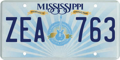 MS license plate ZEA763