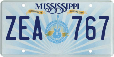 MS license plate ZEA767