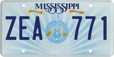 MS license plate ZEA771