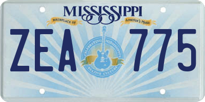 MS license plate ZEA775
