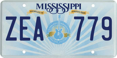 MS license plate ZEA779
