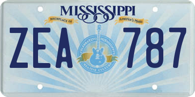 MS license plate ZEA787