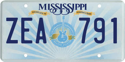 MS license plate ZEA791