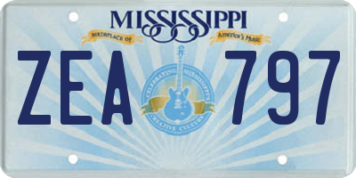 MS license plate ZEA797