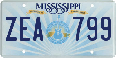 MS license plate ZEA799