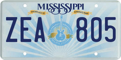 MS license plate ZEA805