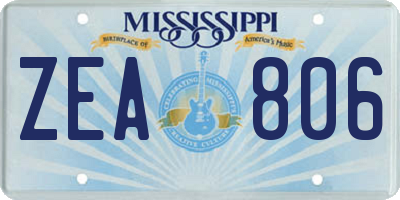 MS license plate ZEA806